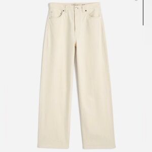 NWT The Wide-Leg Jean in Summer Denim ecru wash tan jeans size 28